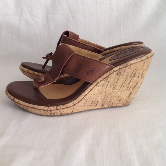 b.o.c. Shoes - B.O.C  brown leather cork look wedge sandal used